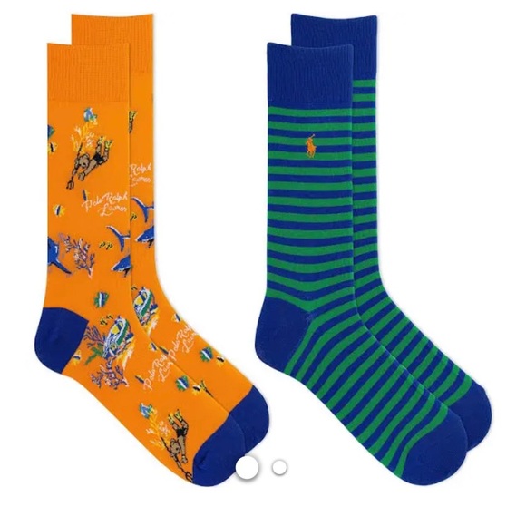 🆕 POLO Ralph Lauren Bearwaiian Knit Dress Trouser Socks 2Pack - Picture 1 of 5
